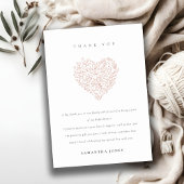 かわいいミニマル夕暮れ赤面フローラハートベビーシャワー サンキューカード