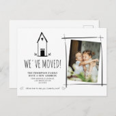 かわいいミニマル引っ越しました新しいホームフォトムービング 案内ポストカード (正面/裏面)