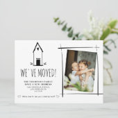 かわいいミニマル引っ越しました新しいホームフォトムービング 案内状 (スタンド正面)