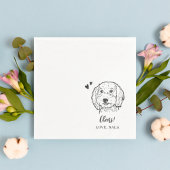 かわいいミニマル応援ペット顔ドッグスケッチ結婚ズ スタンダードカクテルナプキン