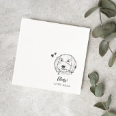 かわいいミニマル応援ペット顔ドッグスケッチ結婚ズ スタンダードカクテルナプキン