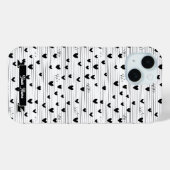 かわいいミニマル抽象芸術ラインラブブラック Case-Mate iPhoneケース (裏面 (横))