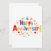 かわいいミニマル明るいカラフル記念日 シーズンカード (正面/裏面)