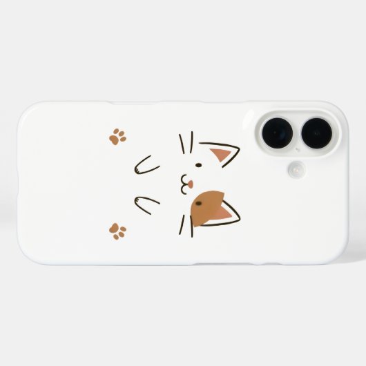 かわいいミニマル猫ケース Case-Mate iPhoneケース (裏面 (横))