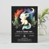 かわいいミニマル猫誕生日 招待状 (スタンド正面)