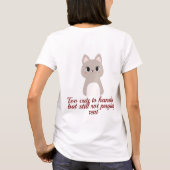かわいいミニマル猫 Tシャツ (裏面)