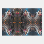 かわいいミニマル花嫁&ウマ ラッピングペーパーシート (正面3)