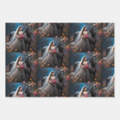 かわいいミニマル花嫁&ウマ ラッピングペーパーシート (正面2)