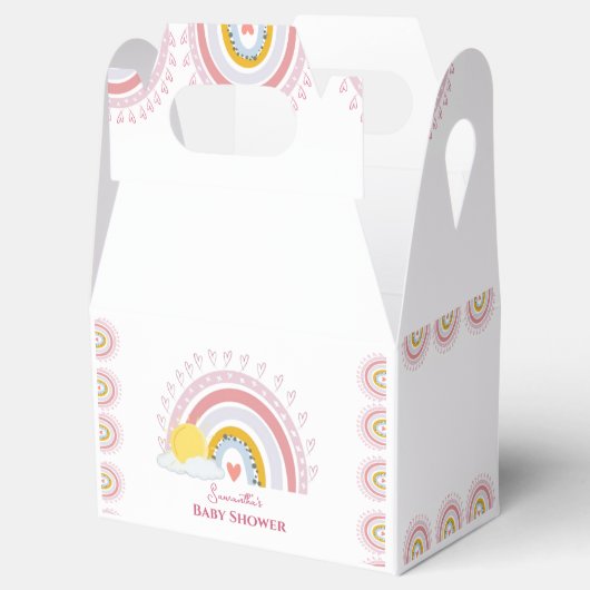かわいいミニマル虹の太陽の赤ちゃんシャワー フェイバーボックス (オープン)