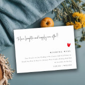 かわいいミニマル赤いハートス結婚クリプトの願い上手 エンクロージャーカード