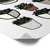 かわいいミニ多肉質パターン ポスター (角)