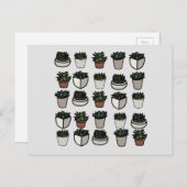 かわいいミニ多肉質パターン ポストカード (正面/裏面)