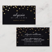 かわいいミニ紙吹雪光沢金ゴールドフォイルはっきりしたブラック 名刺 (正面/裏面)