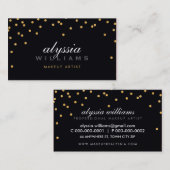 かわいいミニ紙吹雪金ゴールドスパークリーグリッターはっきりしたブラック 名刺 (正面/裏面)