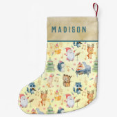 かわいいミュージカルウッドランド動物クリスマスの名前 スモールクリスマスストッキング (裏面)