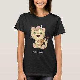 かわいいミュージカルジンジャーキャラメルタビー猫Tシャツ Tシャツ