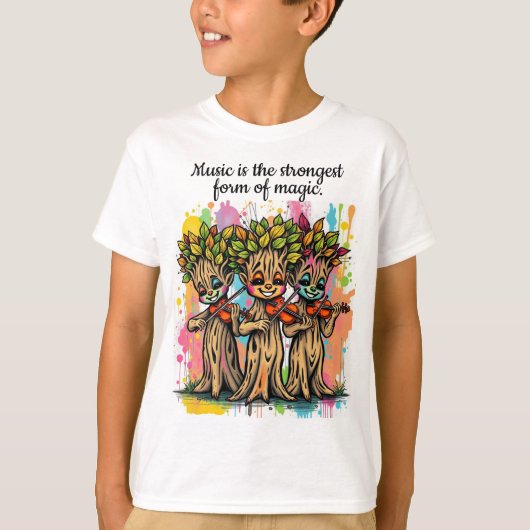 かわいいミュージカルツリーキャラクター Tシャツ (正面)
