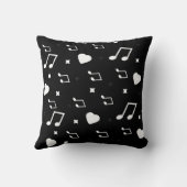 かわいいミュージカルハートアンドスターズドードルズブラック クッション (裏面)