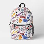 かわいいミュージカル楽器for Girls Kids & Children プリントバックパック (正面)