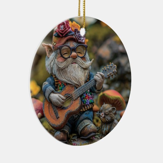 かわいいミュージカル遊格言のギター セラミックオーナメント (右)
