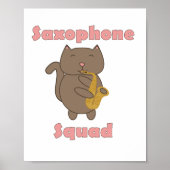 かわいいミュージックバンドの子猫がサックスを演奏するSquad ポスター (正面)