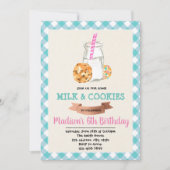 かわいいミルクとクッキーのパーティの招待状 招待状 (正面)