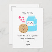 かわいいミルククッキーValentine's Day cute Sweet シーズンポストカード (正面/裏面)