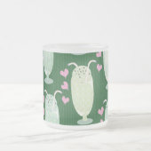 かわいいミルクシェイクパターン フロストグラスマグカップ (中央)