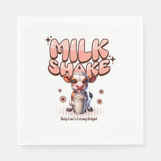 かわいいミルクシェークラバーリトルカーフ凍っていルジョグルトBa スタンダードランチョンナプキン (正面)