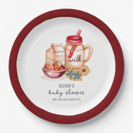 かわいいミルク&クッキー男女兼用ベビーシャワー ペーパープレート