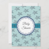 かわいいミントのヒトデとアンクロスの少年の赤ちゃんシャワー 招待状 (裏面)