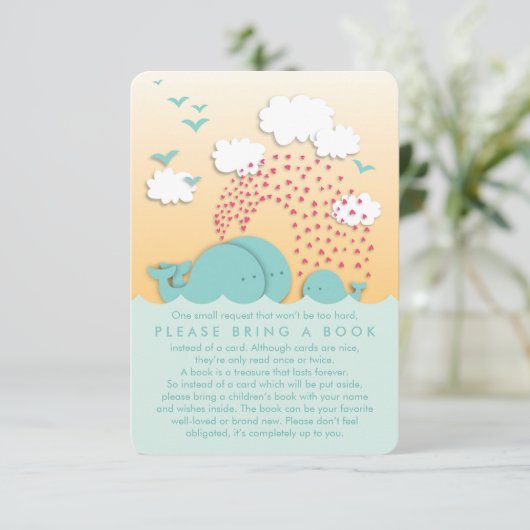 かわいいミントクジラ家族で本挿入カードを持ち込む エンクロージャーカード (スタンド正面)