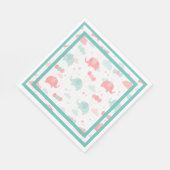 かわいいミントグリーンエレファントボーイ女の子ベビーシャワー スタンダードランチョンナプキン (角)