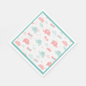 かわいいミントグリーンエレファントボーイ女の子ベビーシャワー スタンダードランチョンナプキン (角)