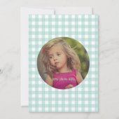 かわいいミントグリーンタートルバースデーパーティーの招待 招待状 (裏面)