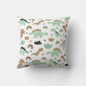 かわいいミントグリーン恐竜のパターン クッション (裏面)
