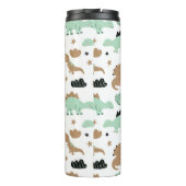 かわいいミントグリーン恐竜のパターン タンブラー (裏面)