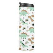 かわいいミントグリーン恐竜のパターン タンブラー (回転右)