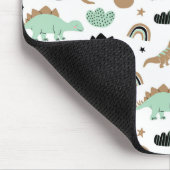 かわいいミントグリーン恐竜のパターン マウスパッド (コーナー)