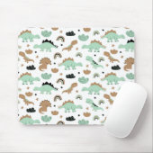 かわいいミントグリーン恐竜のパターン マウスパッド (マウス)