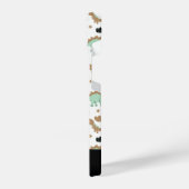 かわいいミントグリーン恐竜のパターン iPhoneケース (左側面)