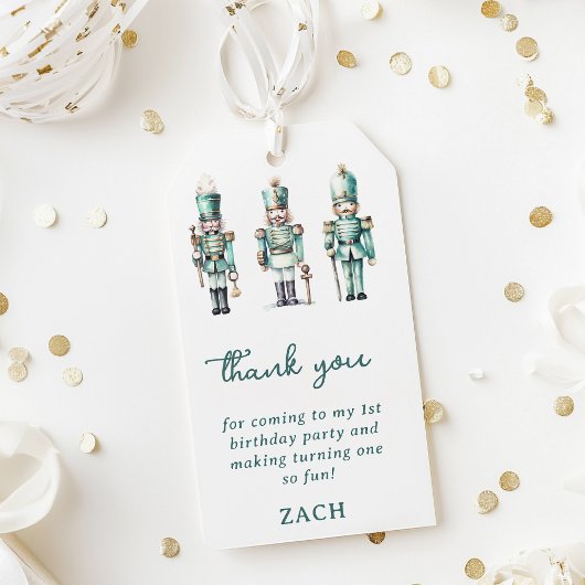 かわいいミントナツクラッカー1st誕生日ありがとう ギフトタグ