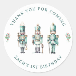 かわいいミントナツクラッカー1st誕生日ありがとう ラウンドシール