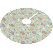 かわいいミントピグパターン ブラッシュドポリエステルツリースカート (アングル)