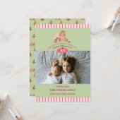 かわいいミントピンクのジンジャーブレッドキャンディーキャンディーフォトカード カード (正面/裏面インサイチュ)