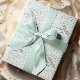 かわいいミント不気味キュート10月ベビーシャワー ラッピングペーパー