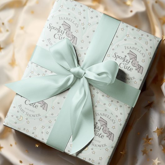かわいいミント不気味キュート10月ベビーシャワー ラッピングペーパー