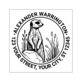 かわいいミーアカット立ち #1 名前 返送先 ラバースタンプ (インプリント)