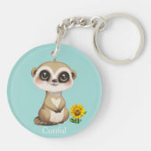 かわいいミーアカンドひまわりとターコイズ キーホルダー (裏面)