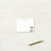 かわいいミーア猫と花のオーダーメイド ポストイット (デスク上)